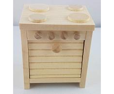 Rlke Holzspielzeug 22117 - Stufa da Cucina Rustikal,Fornelli Rustico ( Helle Pulsanti)