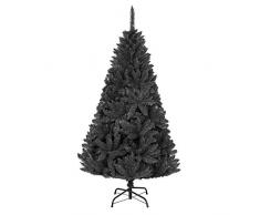 Shatchi 3542-albero di Natale nero corvino 1,2 m albero di Natale di alta qualità, decorazioni per la casa, facile da montare, con cerniera 308 punte, 120 cm, 1,2 m