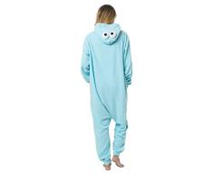 Katara 1744 - Costume Animale Pigiama intero Kigurumi Carnevale, Cookie Monster - Taglia M