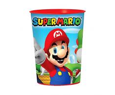 Amscan International 421554 - Bicchiere, Motivo: Super Mario, 1 Pezzo