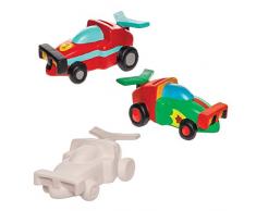 Baker Ross Salvadanaio in ceramica con macchinine da corsa (confezione da 2) - Adorabili salvadanai per bambini