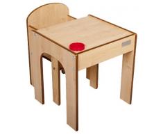Little Helper - Set Tavolo in Legno con Sedia FunStation Originale e Porta Penne/Pennelli, per Bambini ai Primi Passi, Naturale