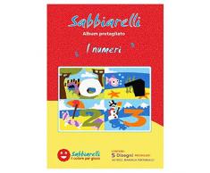 Sabbiarelli Sand-it for Fun - Album I Numeri: 5 Disegni Adesivi da Colorare con la Sabbia (Non Inclusa), Adatto per Adulti e Bambini Anni 5+
