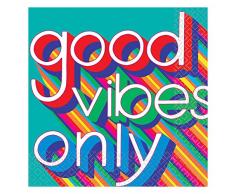 Amscan International 512744 - Confezione da 16 tovaglioli con scrittaGood Vibes