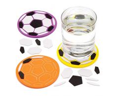 Baker Ross Kit sottobicchieri a mosaico con pallone da calcio (confezione da 4) - Mosaici adesivi per bambini