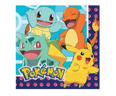 Amscan International 9904821 - Tovaglioli da pranzo con stampa Pokemon, confezione da 16