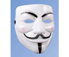 Andrea Moden 0493/4 – Maschera Anonymous, maschera per il viso, maschera, accessori, Vendetta, Motto Party, Carnevale