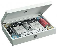 Juego JU00081 Albus Medusa Gioco di Poker Cofanetto in Legno Laccato Bianco