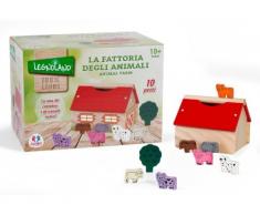 Globo Globo – 36587 Legnoland Fattoria con Animali giocattolo di legno (10 pezzi)