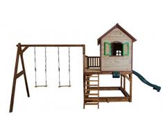 Casetta Legno Axi Liam + Altalena Doppia Bimbi Scaletta Scivolo