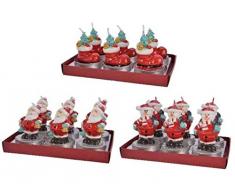 Kaemingk Confezione 6 Forma di Babbo 3Ass Natale Candele, Multicolore, 8719152938704