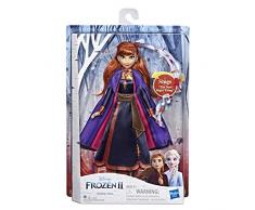 Hasbro Disney Frozen - Anna Cantante, Bambola Elettronica con Abito Viola, Ispirato al Film Frozen 2, Multicolore, E6853IC0