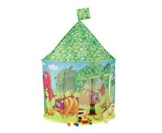 Relaxdays 10022460 Tenda Gioco per Bambini Dinosauri Casetta Bimbi Piccola da Interni & Esterni HxLxP: 150 x 100 x 100 cm Verde