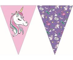 Procos Ghirlanda Minnie Mouse con Unicorno, in Carta, Rosa/Lilla, Multicolore, PR89693