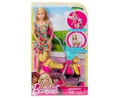 Barbie- Passeggiata coi Cuccioli Playset con Passeggino, Due Cani e Accessori, Giocattolo per Bambini 3+ Anni, CNB21