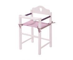 roba Seggiolone per Bambole Fienchen, Accessori, con Vassoio, Legno, Bianco