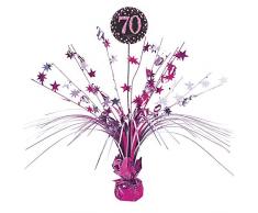 Amscan International 9901741 45 cm rosa celebrazione 70TH centrotavola spray