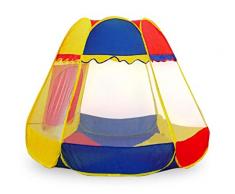 BAKAJI Tenda da Gioco Pop Up Casetta Esagonale per Bambini, 120 x 150 cm, Multicolore, 8034048319567