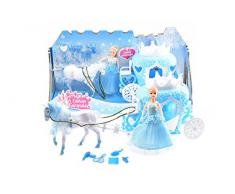 Toi-Toys 12879A Ice Princess - Gioco di Ghiaccio a Forma di Cavallo con carriatura e Bambola, Colore: Blu