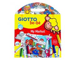 Giotto- Fila My Bebe Market Contiene 12 Pennarelli 1 Scenario Gioco 25 Stickers Adesivi 966, Multicolore, 8000825465703