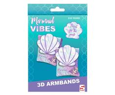 Sambro- Braccioli da Nuoto con Effetto 3D a Forma di Sirena, per Bambini dai 3 ai 6 Anni, con valvola di Sicurezza, Ideale, Spiaggia e Piscina, Multicolore, Mermaid