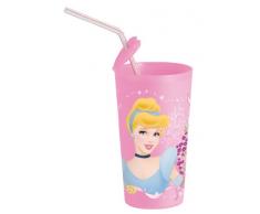 Joy Toy Principesse Disney - Bicchiere con Porta Cannuccia