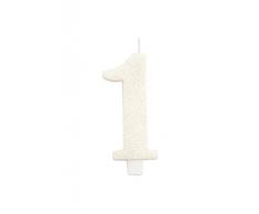Givi Italia 50801 Numeral glitter candela numero 1, multicolore, 9.5 cm
