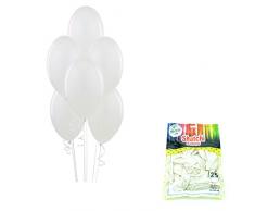 Shatchi 11141-BALLOONS-WHITE-010PK 10 palloncini bianchi in lattice di qualità elio per compleanno, matrimonio, anniversario, battesimo, comunione, feste, decorazione 30,5 cm