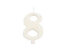 Givi Italia 50808 numero 8 glitter candele, multicolore, 9.5 cm