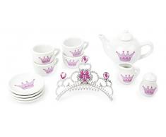 small foot company- Corona e Servizio da tè Giocattoli, Multicolore, 11273