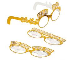 Neviti 776155 - Confezione da 8 bicchieri per addio al nubilato, 15,5 x 7,2 x 0,1 cm, colore: Oro