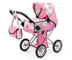 Bayer Design 13672 AA, passeggino per bambole City Star, morbido rosa con stelle