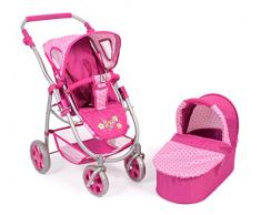 Bayer CHIC 2000, Grande Passeggino per Bambole Combinato Emotion 2 in 1, Incluso Passeggino e Vasca da Bagno per Neonati