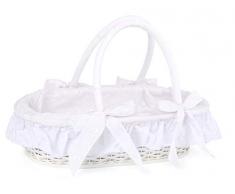 Small Foot-11416 Porta-Bambole con Cesto Bianco, linterno Rivestito in Tessuto, incl. Cuscino e Coperta, a Partire dai 3 Anni Giocattoli, Multicolore, 11416