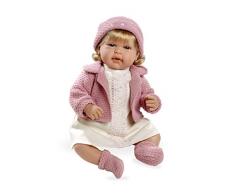 Elegance - Bambola Mies con meccanismo di risate Mettimi alla Prova con Gli Elementi di Swarovski, 50 cm, di Colore Rosa (Arias Dolls 95204)