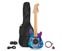 Academy of Music Chitarra elettrica per Bambini, Set per Principianti con Amplificatore Integrato e Accessori, Vari Design
