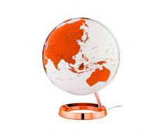 Tecnodidattica – Mappamondo Light&Colour Hot Tangerine | Luminoso, girevole, con cartografia Politica aggiornata | Lampada di design | Diametro 30 cm