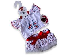Build Your Clothes Armadio da 15 Pollici Orsetti Costruire Vestiti Fit Ragazze lunare dellorsacchiotto Orso Outfit (Red)