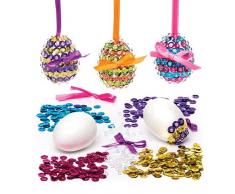 Baker Ross AR150 - Kit per Decorazioni a Forma di Uovo di Pasqua, 3 Pezzi, Colori Assortiti