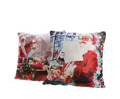 Kaemingk Cuscino Babbo Natale A LED Luce Bianco Caldo Articolo da Regalo, Multicolore, 8719152079162