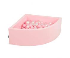KiddyMoon 90X30cm/200 Palline Piscina di Palline Colorate ∅7Cm per Bambini Quarto Angolare in EU, Rosa: Rosa Ch/Perla/Trasparente
