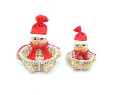 Shatchi - Set di cestini natalizi fatti a mano, con pupazzo di neve, decorazione per la casa, negozi, pub, decorazioni dolci