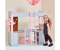 Olivias Little World- Letto a Castello per Bambola, Colore Rosa/Grigio, TD-0204AG