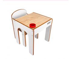 Little Helper FS01W-IT - Set Tavolo in Legno con Sedia FunStation Originale e Porta Penne/Pennelli, per Bambini ai Primi Passi, Bianco