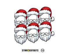 Star Cutouts SMP368 - Set di 6 maschere da Babbo Natale, ideali per feste di Natale in ufficio, stanze ed eventi, multicolore