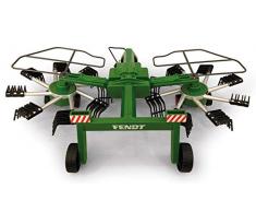 Jamara 412589 Fendt Rastrello Formatore – Denti rotanti Durante la Guida, Bracci mobili ribaltabili radiocontrollati, Gancio Anteriore del rimorchio, Colore Verde