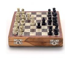 Stylla Londra® Stone Art Unique marmo pietra scacchi e dama set i giochi da tavolo per bambini 7 e Up i viaggi giochi per bambini e adulti scacchiera i i strategia giochi da tavolo i regalo unico