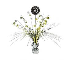 Amscan International 9901709 45 cm Gold celebrazione 70TH centrotavola spray