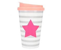 Depesche 2180.015 to-Go - Tazza in plastica con motivo a stelle, 350 ml, multicolore