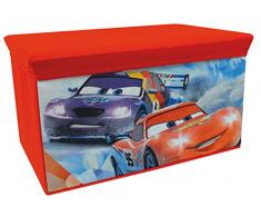FUN HOUSE 712444 - Panca Porta Oggetti Pieghevole, Motivo: Cars Ice Racing
